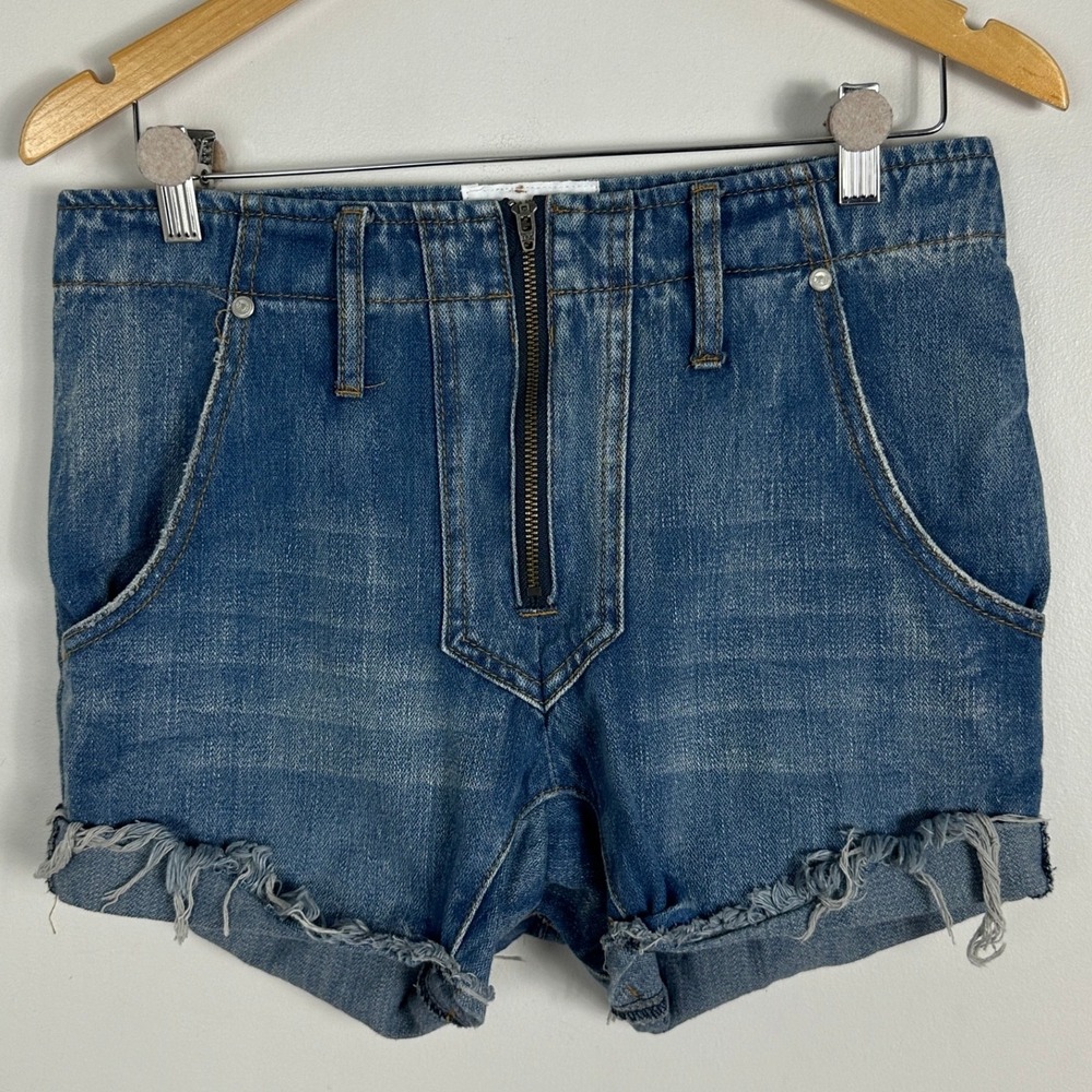 One Teaspoon Denim Jean Shorts Womens Size 27 Super Freaks Cobain NEW NWT Cuffed